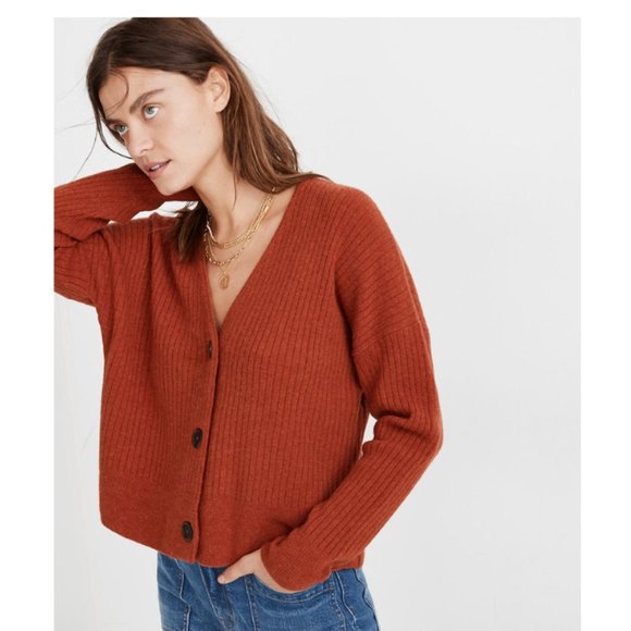 Madewell Cameron Ribbed Cardigan Sweater - Picture 1 of 4